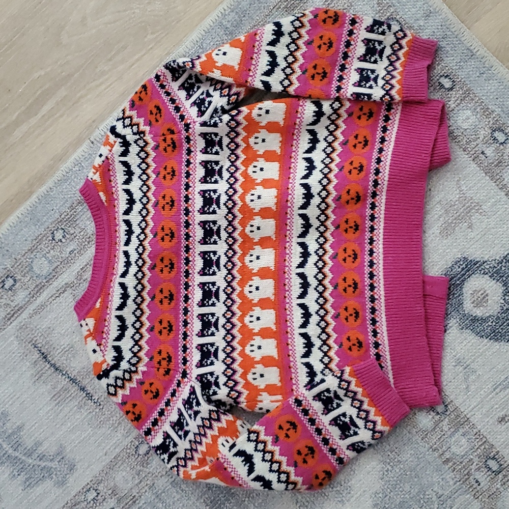 Mini Boden Girls Halloween Fair Isle Button Front Sweater Cardigan Sz6-7 - Picture 8 of 8